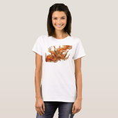 Moderne Oranje ABSTRACTE KUNST Kunstprint T-shirt (Voorkant volledig)