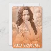 Moderne Oranje afstudeerfeest Afstuderen Foto Kaart (Achterkant)