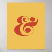 Moderne Oranje Ampersand kunst, zonsondergang kleu Poster (Voorkant)