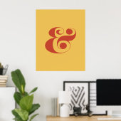 Moderne Oranje Ampersand kunst, zonsondergang kleu Poster (Thuiskantoor)