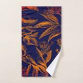 Moderne Oranje bladeren van de marine Bad Handdoek (Handdoek)