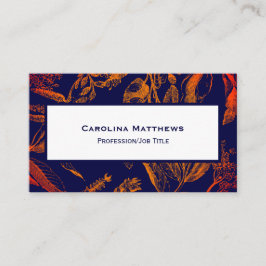 Moderne Oranje bladeren van de marine Visitekaartje
