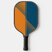Moderne Oranje Blauwe Sport Split Fade Pickleball Paddle (Achterkant)