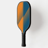 Moderne Oranje Blauwe Sport Split Fade Pickleball Paddle (Links)