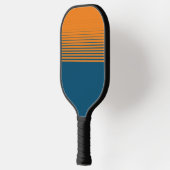 Moderne Oranje Blauwe Sporten Fade Pickleball Paddle (Links)