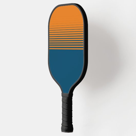 Moderne Oranje Blauwe Sporten Fade Pickleball Paddle (Links)