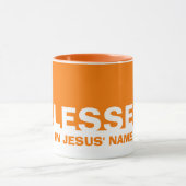 Moderne Oranje BLESSEN in Jezus' naam Christelijk Mok (Midden)