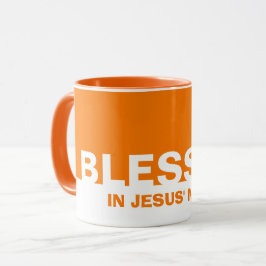 Moderne Oranje BLESSEN in Jezus' naam Christelijk Mok