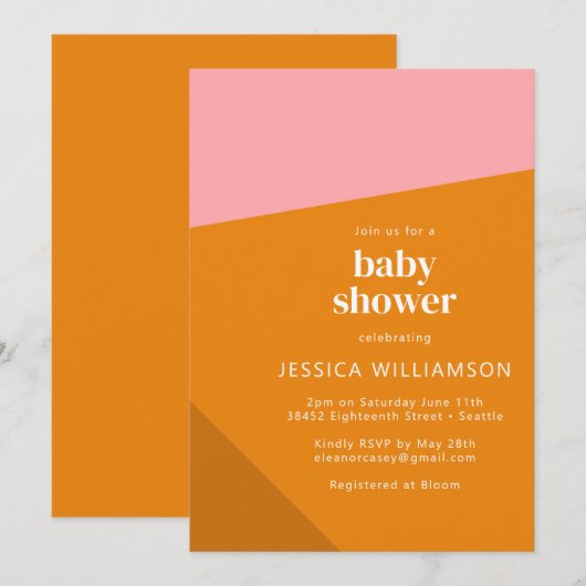 Moderne Oranje bloeddrukmeter Kaart (Voorkant / Achterkant)