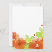 Moderne oranje bloemen, typografie bloedige bruilo kaart (Achterkant)