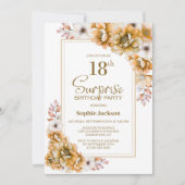Moderne Oranje Bloemen Verrassing 18e Verjaardagsf Kaart (Voorkant)