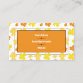 Moderne Oranje bloemen Visitekaartje (Achterkant)