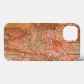 Moderne oranje bloemenprint op gestreepte achtergr Case-Mate iPhone case (Achterkant (horizontaal))