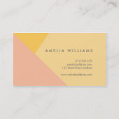 Moderne Oranje blok kleurenblok en peach Visitekaartje (Achterkant)
