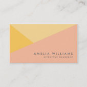 Moderne Oranje blok kleurenblok en peach Visitekaartje (Voorkant)