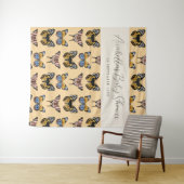 Moderne Oranje Boho Vlinder Meisje Baby Shower Wandkleed (In Situ (horizontaal))