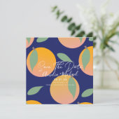 Moderne Oranje Botanische 'Save the Date' Kaart (Staand voorkant)