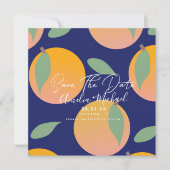 Moderne Oranje Botanische 'Save the Date' Kaart (Voorkant)