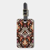 Moderne oranje bruine gordelstaartstam bagagelabel (Voorkant verticaal)