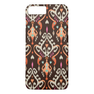 Moderne oranje bruine meisjesachtige ikat tribal p Case-Mate iPhone case