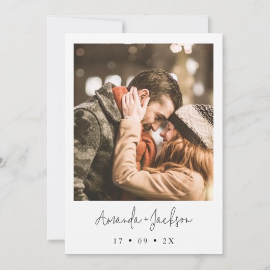 Moderne Oranje Cactus Bruiloft Save The Date Kaart (Achterkant)