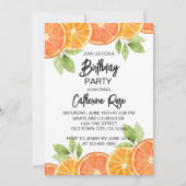 Moderne Oranje Citrus Slice Zomer Verjaardagsfeest Kaart (Voorkant)