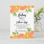 Moderne Oranje Citrus Slice Zomer Verjaardagsfeest Kaart (Staand voorkant)