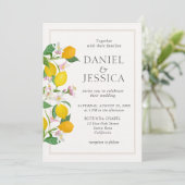 Moderne Oranje citrusbloesem waterverf bruiloft Kaart (Staand voorkant)