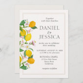 Moderne Oranje citrusbloesem waterverf bruiloft Kaart (Voorkant / Achterkant)