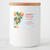 Moderne Oranje citrusvruchten inblikken Voedselcontainer Etiket (Voorkant)