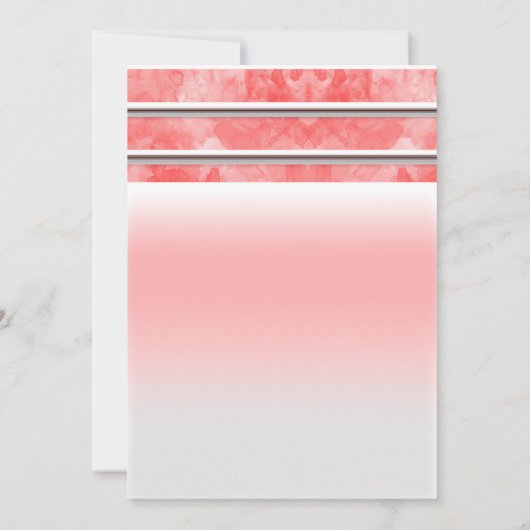 Moderne Oranje Coral Waterverf Stripe Chic Elegant Kaart (Achterkant)