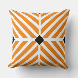 Moderne Oranje Diagonale Strepen Kussen