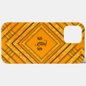 Moderne Oranje Diamanten Monogram Case-Mate iPhone Case (Achterkant (horizontaal))