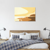 Moderne Oranje digitale kunstgreep Canvas Afdruk (Insitu (Slaapkamer))