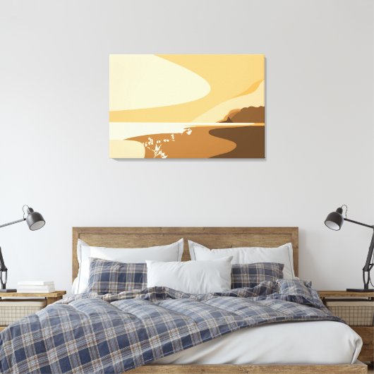 Moderne Oranje digitale kunstgreep Canvas Afdruk (Insitu (Slaapkamer))