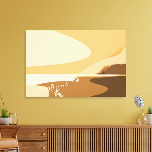 Moderne Oranje digitale kunstgreep Canvas Afdruk (Insitu (Woonkamer))