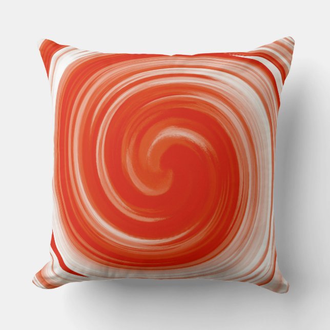 Moderne Oranje Draai Abstracte Kunst Kussen (Voorkant)