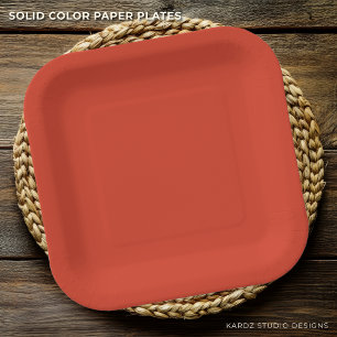 Moderne Oranje effen kleur Papieren Bordje