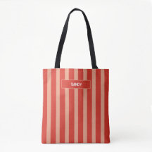 Moderne oranje en beige strepen monogram naam