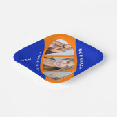 Moderne Oranje en blauwe Afstuderen fotocollage Papieren Bordje (Gebogen)