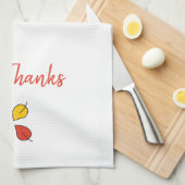 Moderne Oranje en goudbladeren bieden Bedankt Theedoek (Quarter Fold)