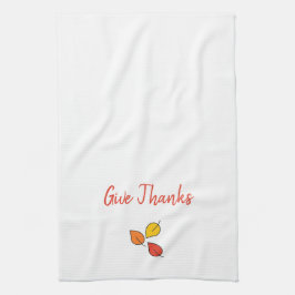 Moderne Oranje en goudbladeren bieden Bedankt Theedoek