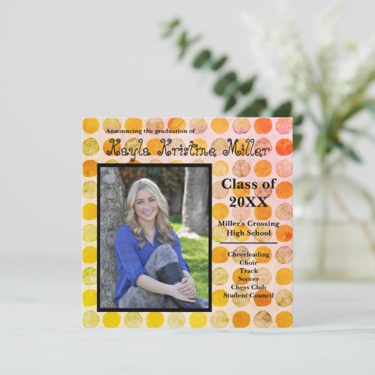 Moderne Oranje en goudStippen - Aankondiging van A (Staand voorkant)