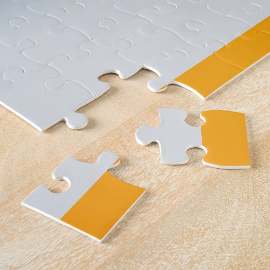 Moderne oranje en grijze anananas-design legpuzzel (Zijkant)