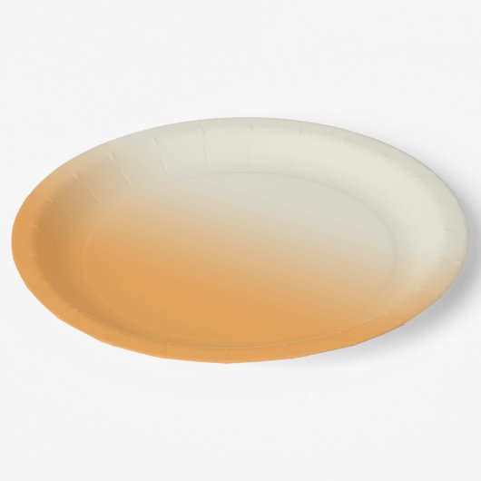 Moderne Oranje en ivoren gradiënt ombre Papieren Bordje (Gekanteld)