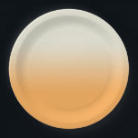 Moderne Oranje en ivoren gradiënt ombre Papieren Bordje<br><div class="desc">Droomig delicaat gradiëntformaat in pastelesthetisch licht magisch Sweet Oranje en Ivory kleuren. Zachte overgang van de gradiëntkleur. Sweet Oranje en Ivory gradiënt home decor,  White Oranje & Ivory gradient ombre home decor themaontwerp.</div>