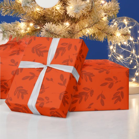 Moderne Oranje en rode flacon Cadeaupapier (Feestdagen)
