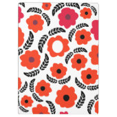 Moderne Oranje en rode Floral Klembord (Achterkant)
