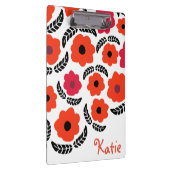 Moderne Oranje en rode Floral Klembord (Rechts)