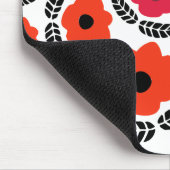 Moderne Oranje en rode Floral Muismat (Hoek)